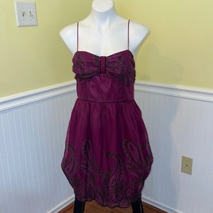 Hype Ladies purple and black thin strapped dress. Size 8.